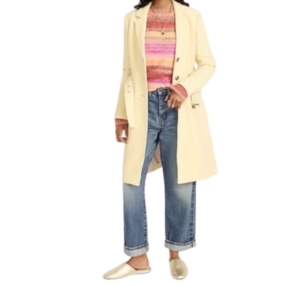 J.CREW Lady Day Afternoon Yellow Italian Cloth Wool Coat size 6